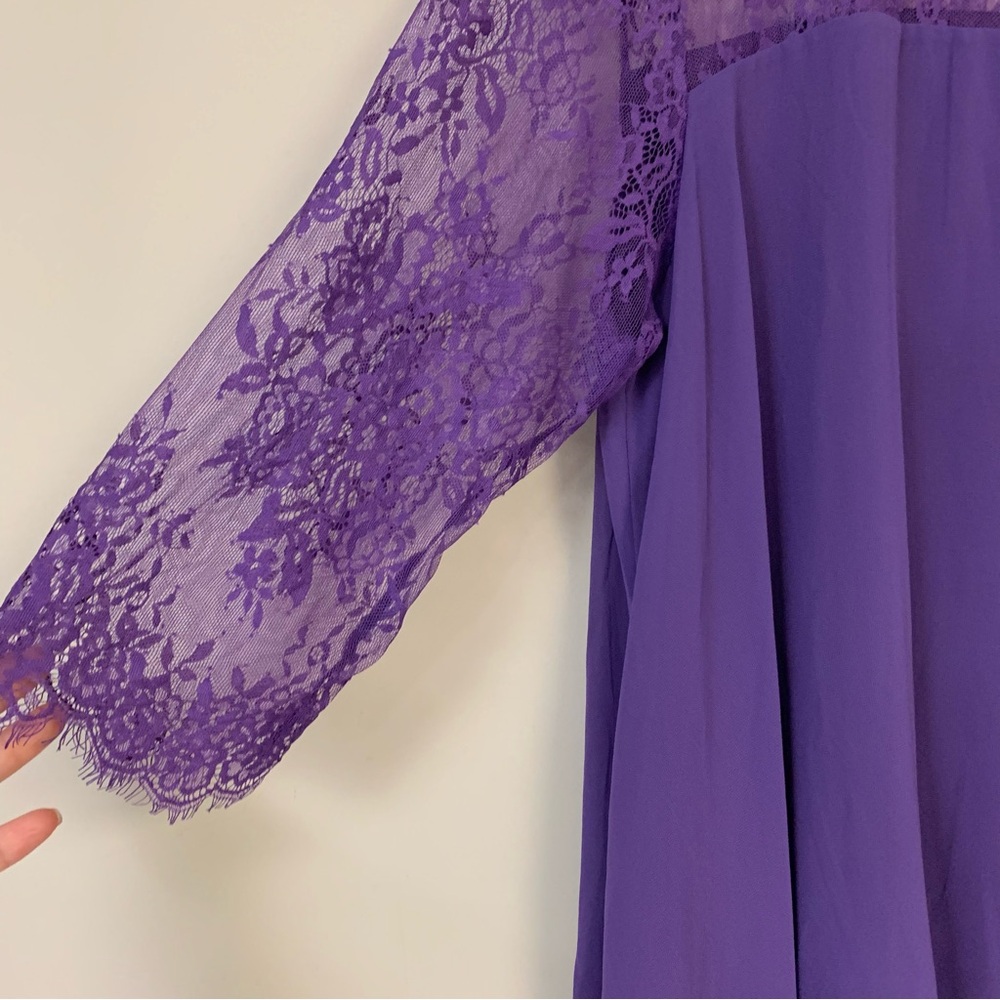 Lace Dress Women 2XL Purple Formal Party Mother Bride Wedding Guest Event Summer - Picture 8 of 12